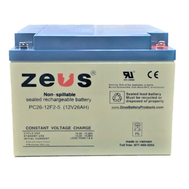 Zeus Battery PC26-12F2 - 12V 26AH SLA Battery