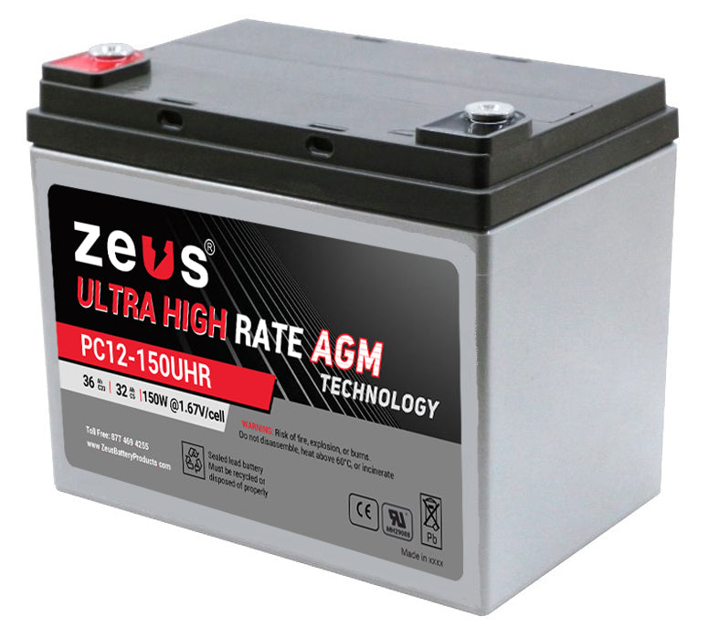 Zeus Battery PC12-150UHR - 12V 35.8AH Ultra High Rate SLA Battery