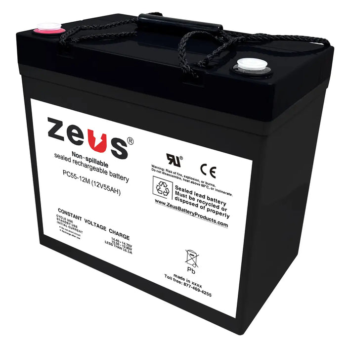 Zeus Battery PC55-12M - 12V 55AH SLA Battery