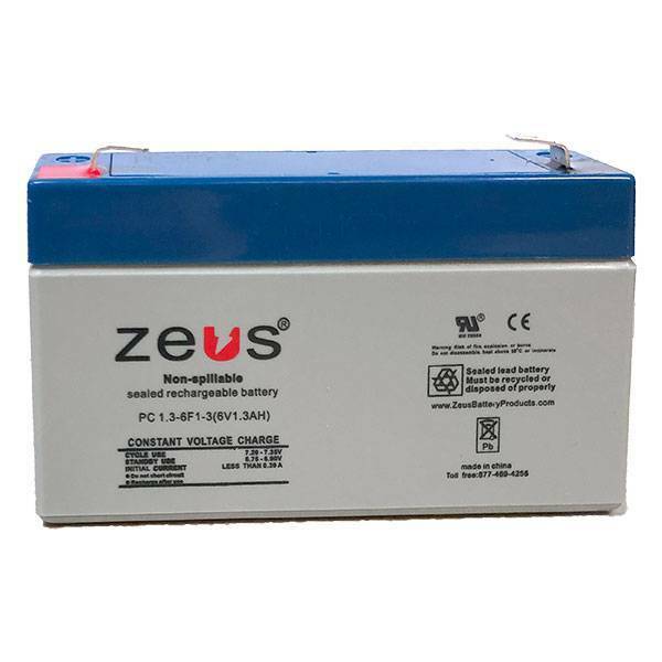 Zeus Battery PC1.3-6F1 - 6V 1.3Ah SLA Battery (2022 Special)