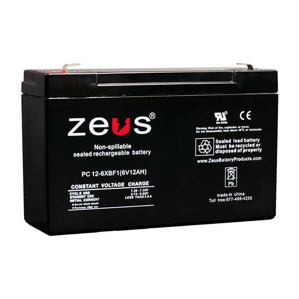 Zeus Battery PC12-6XBF1 - 6V 12AH SLA Battery