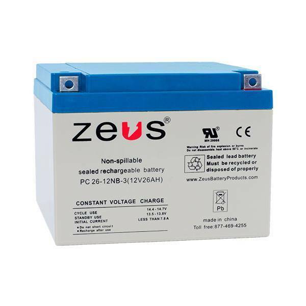 Zeus Battery PC26-12NB - 12V 26AH SLA Battery