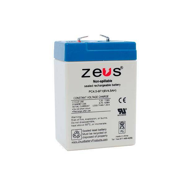 Zeus Battery PC4.5-6F1 - 6V 4.5AH SLA Battery