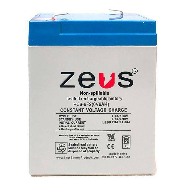 Zeus Battery PC6-6F2 - 6V 6AH SLA Battery