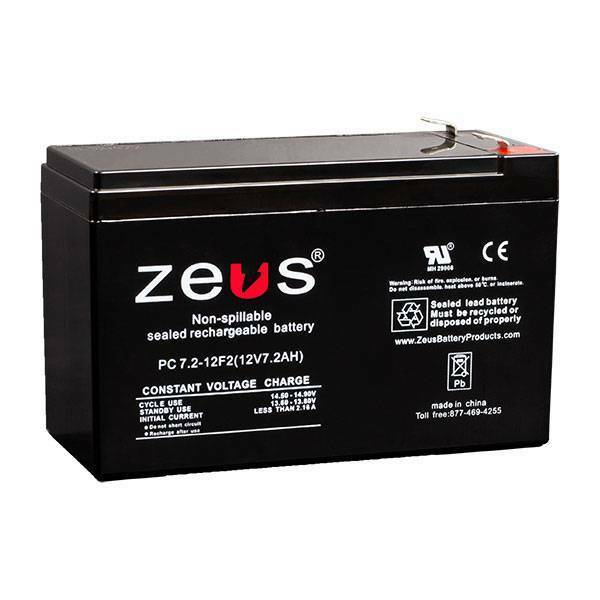 Zeus Battery PC7.2-12F2 - 12V 7.2AH SLA Battery